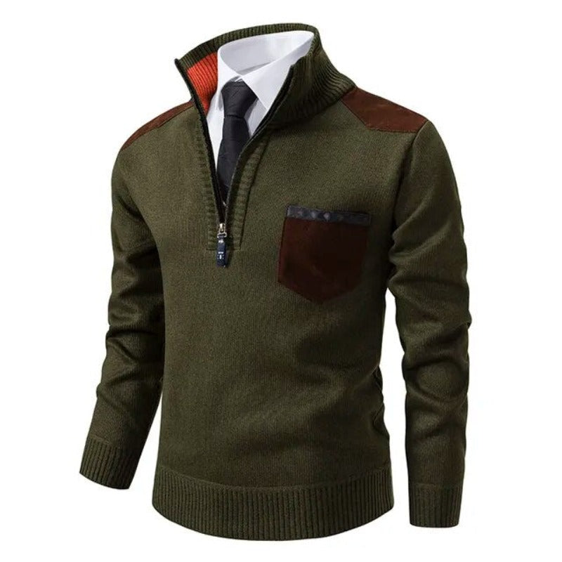 Pull Homme Luxe Doux d’Automne – Maille Confort Élégante - Vert