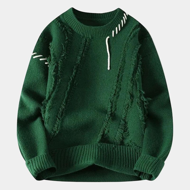 Pull homme texturé col rond - Vert