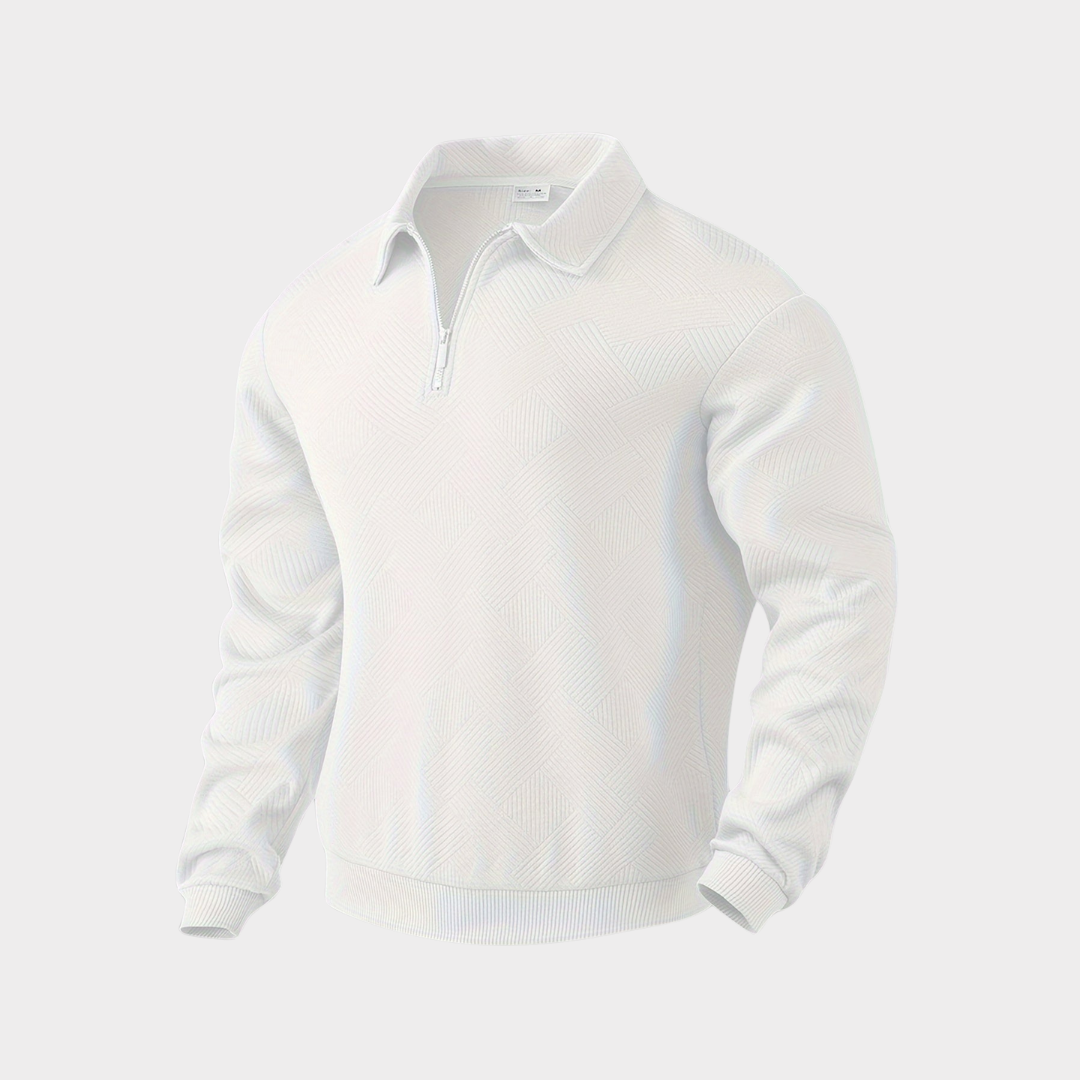 Pull Premium à Demi-Zip pour Homme - Blanc