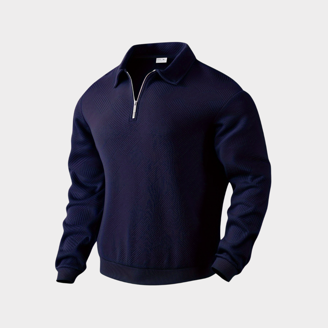 Pull Premium à Demi-Zip pour Homme - Bleu marine