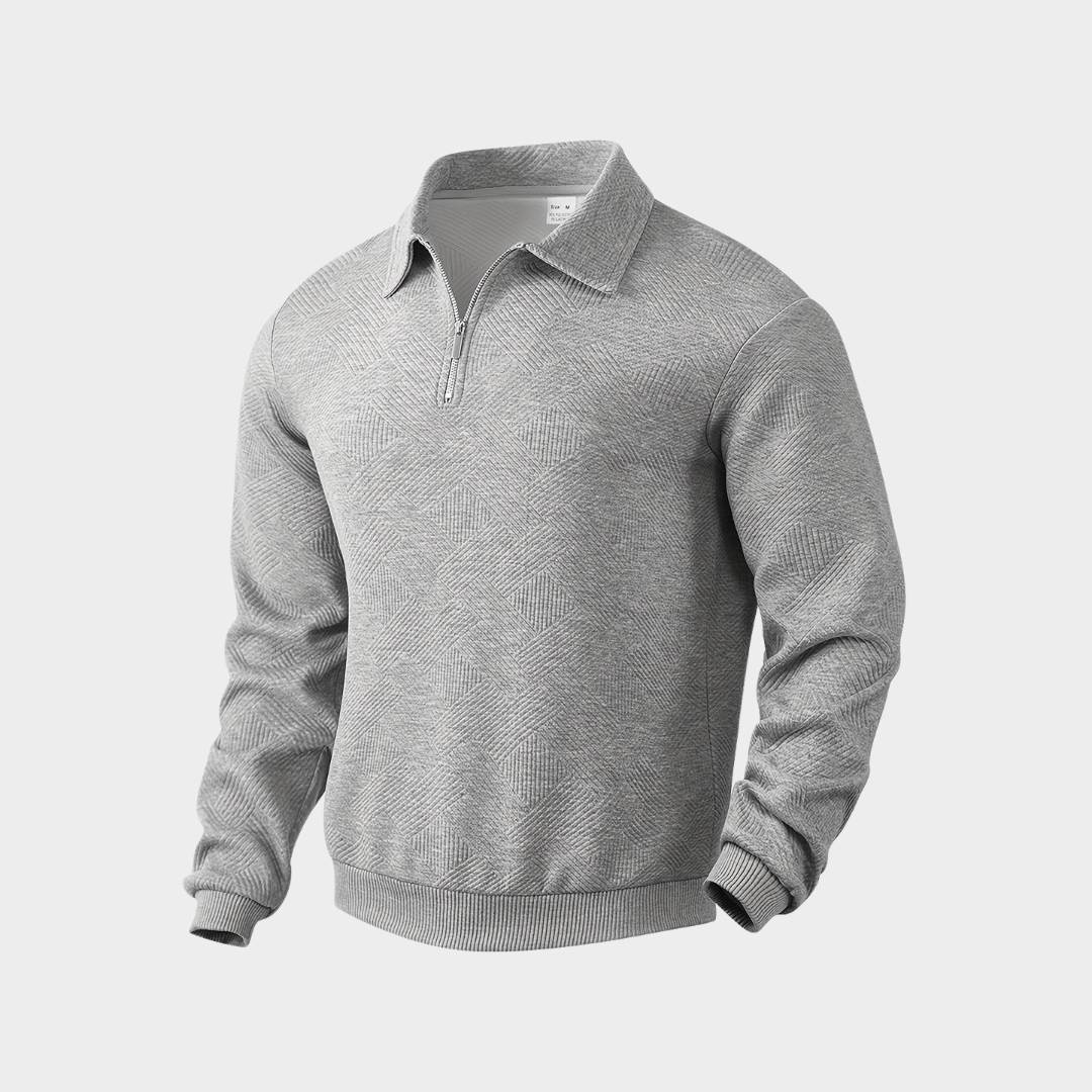 Pull Premium à Demi-Zip pour Homme - Gris