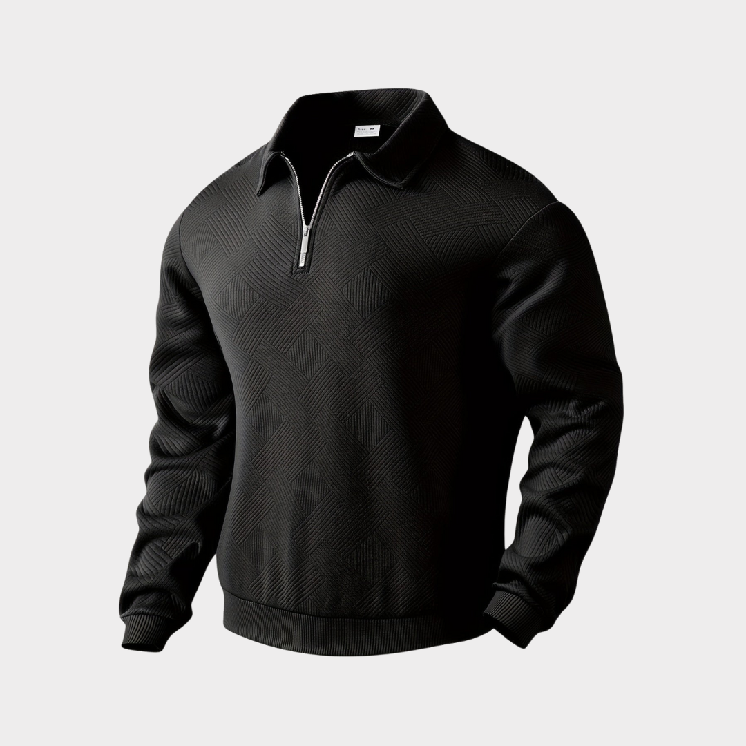 Pull Premium à Demi-Zip pour Homme - Noir