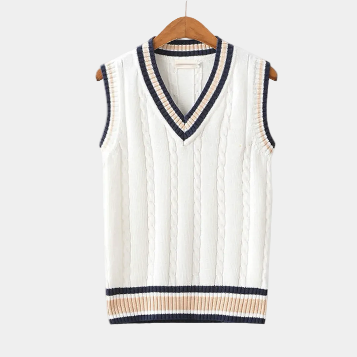 Pull sans manches homme col V - Blanc