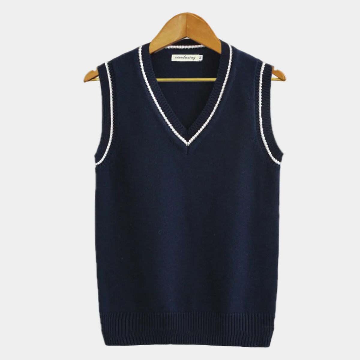 Pull sans manches homme col V - Bleu foncé