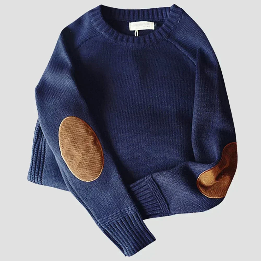 Pull Tricoté Premium pour Homme – Pull Marron à Coudières - image 7