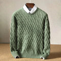Pull Tricoté Premium pour Hommes – Pull d’Hiver Stylé à Col Rond - Vert