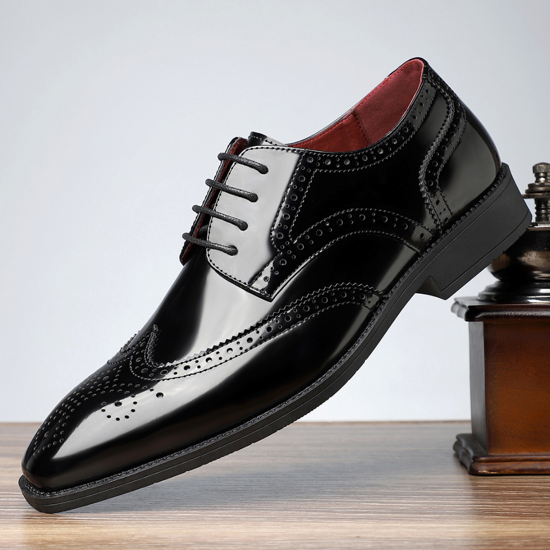 Richelieu homme bout fleuri - Noir
