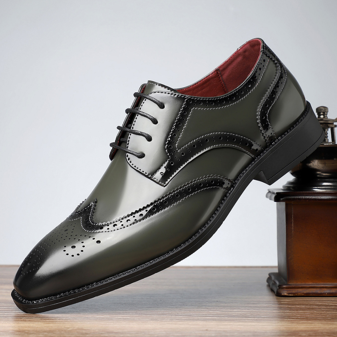 Richelieu homme bout fleuri - Vert