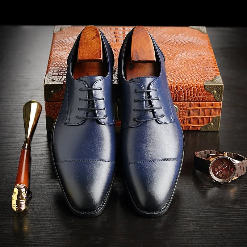 Richelieus homme bout droit - Bleu