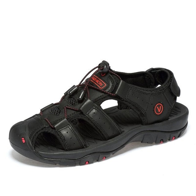 Sandales en cuir | Sandales confortables et élégantes pour homme - Noir