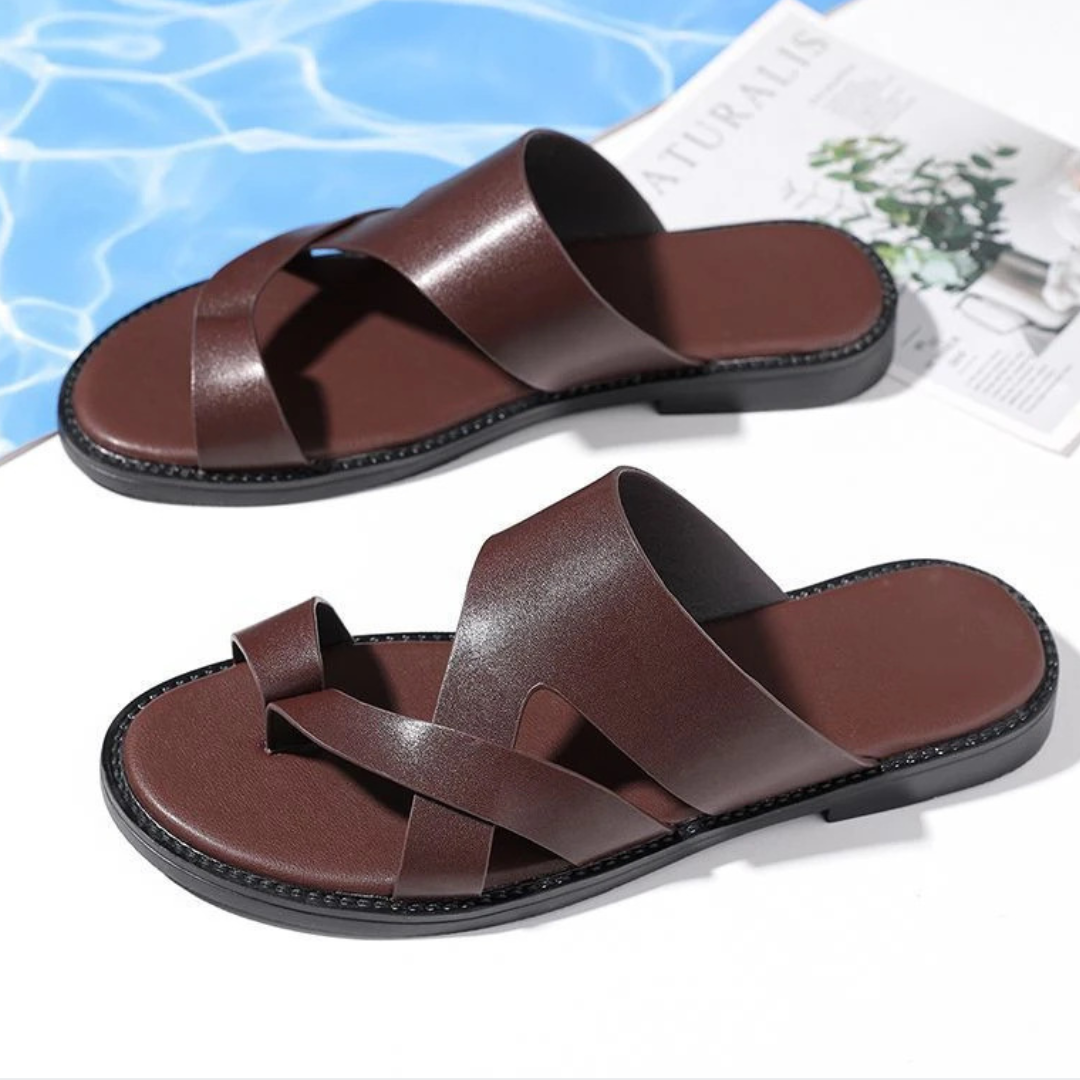 Sandales homme à brides - Marron