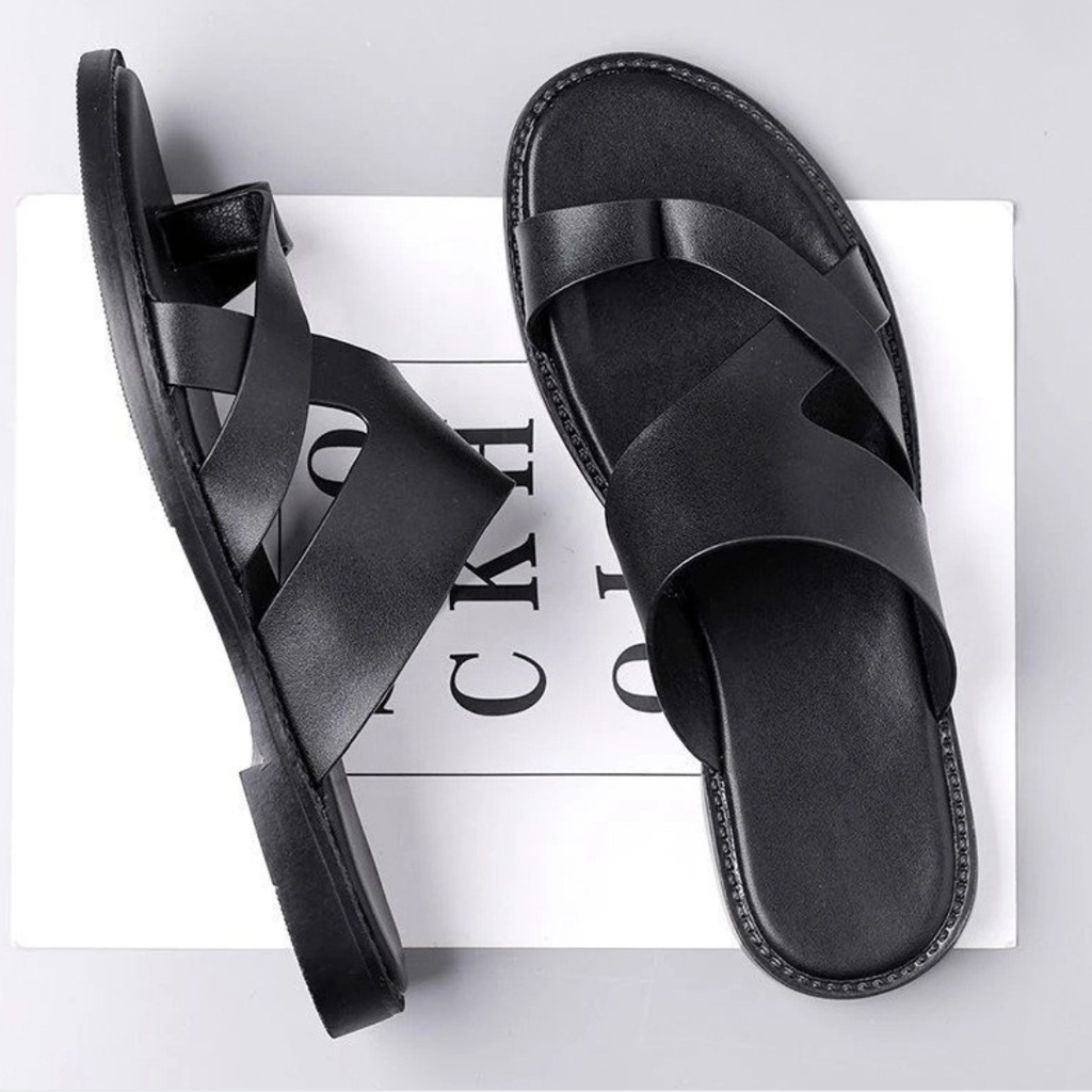 Sandales homme à brides - Noir