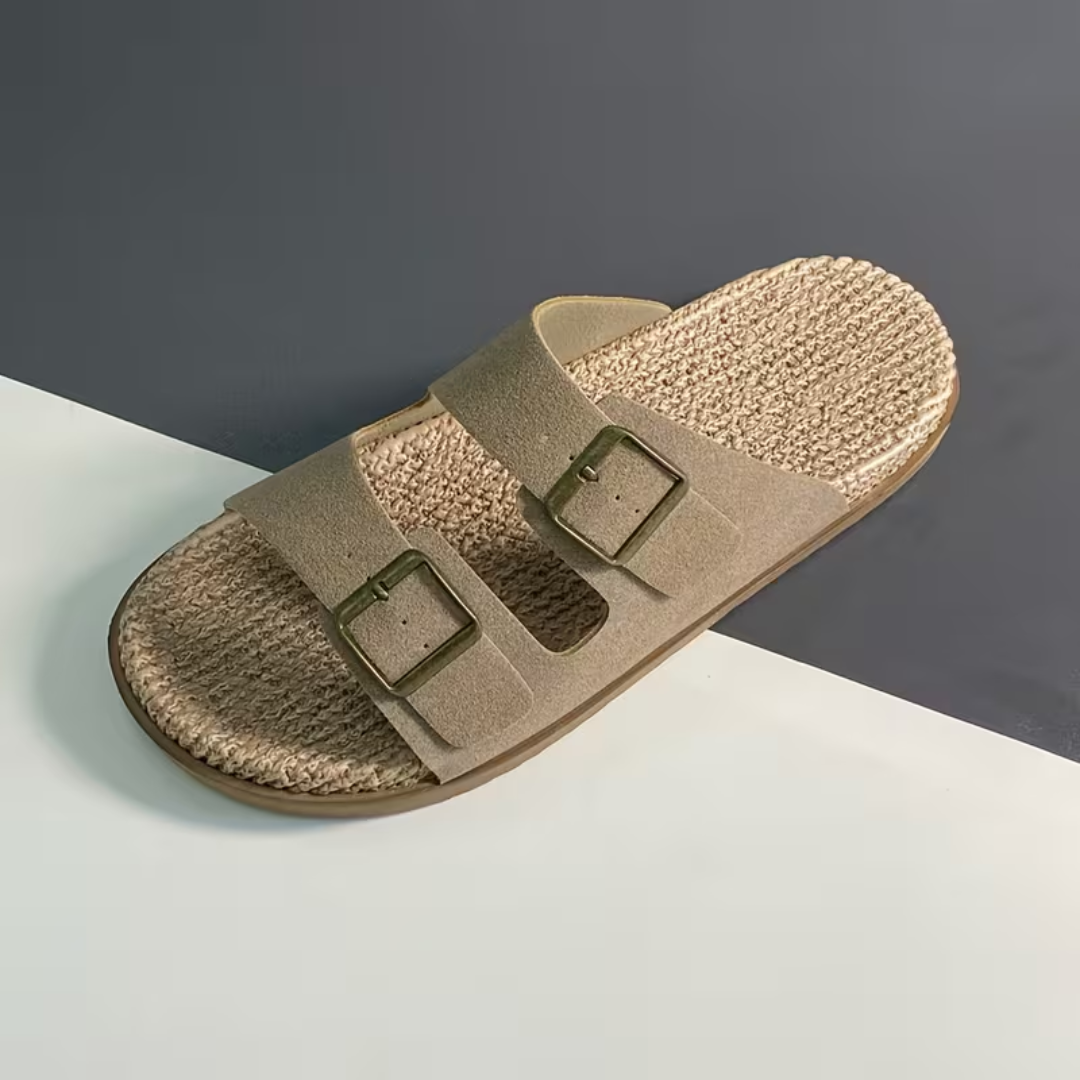 Sandales homme à doubles brides - Abricot