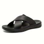 Sandales homme à doubles brides croisées - Noir