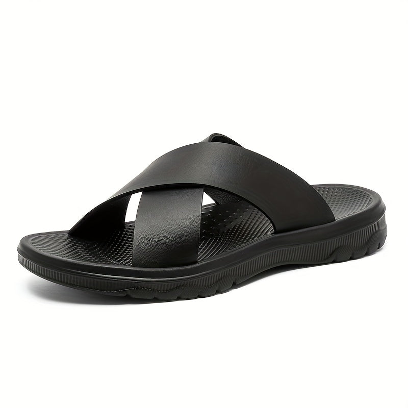 Sandales homme à doubles brides croisées - Noir
