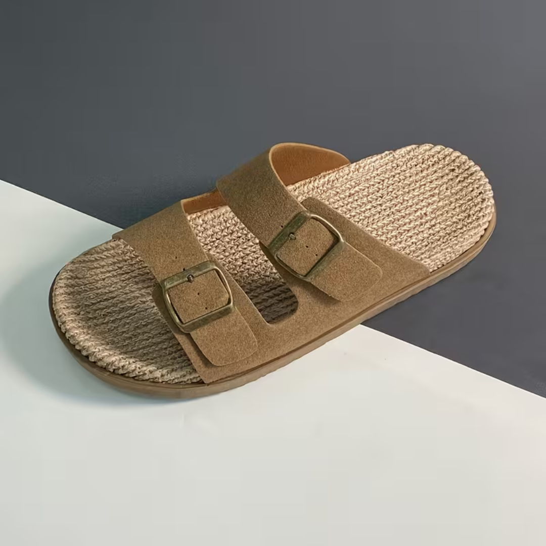 Sandales homme à doubles brides - Marron