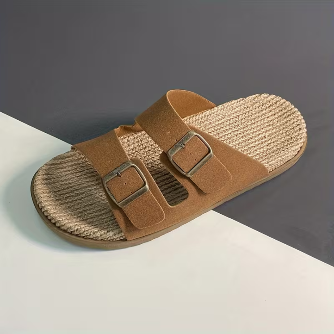 Sandales homme à doubles brides - Marron clair