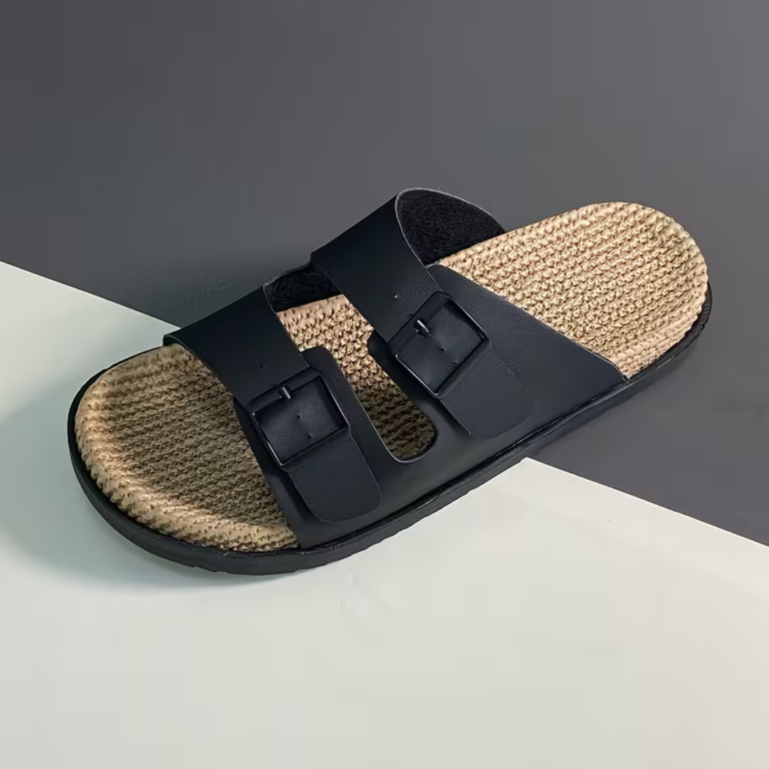 Sandales homme à doubles brides - Noir