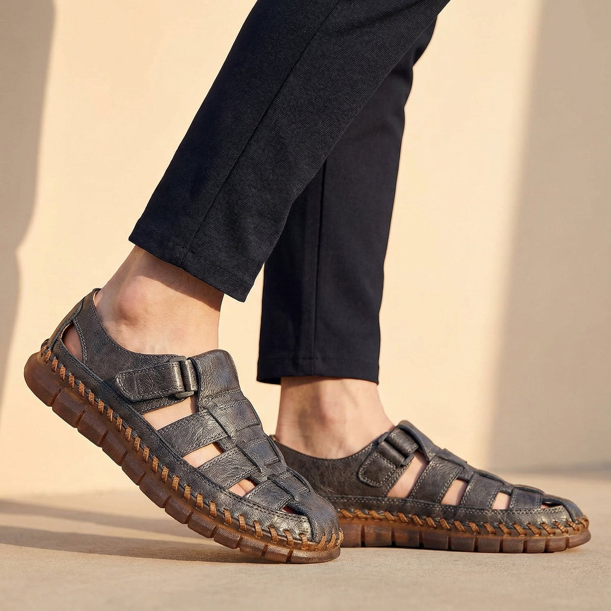 Sandales homme ajourées - Gris