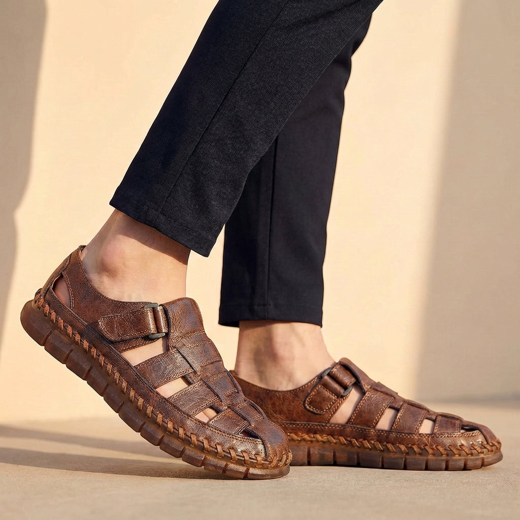 Sandales homme ajourées - Marron