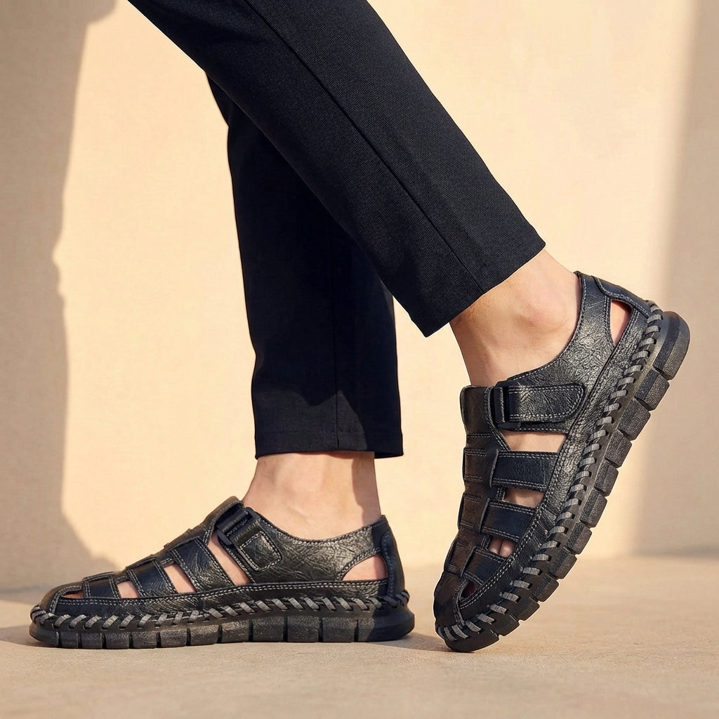 Sandales homme ajourées - Noir