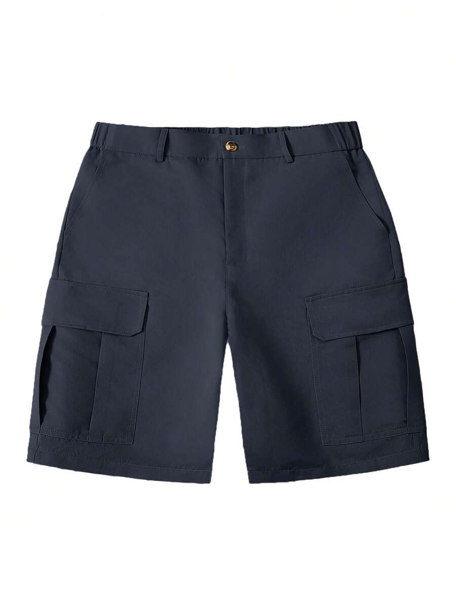 Short cargo homme à poches à rabat - blue marine