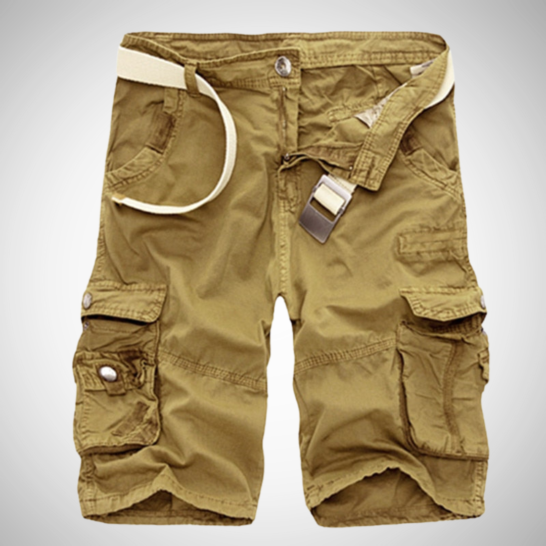 Short cargo homme – Bermuda multi-poches avec ceinture incluse - Kaki