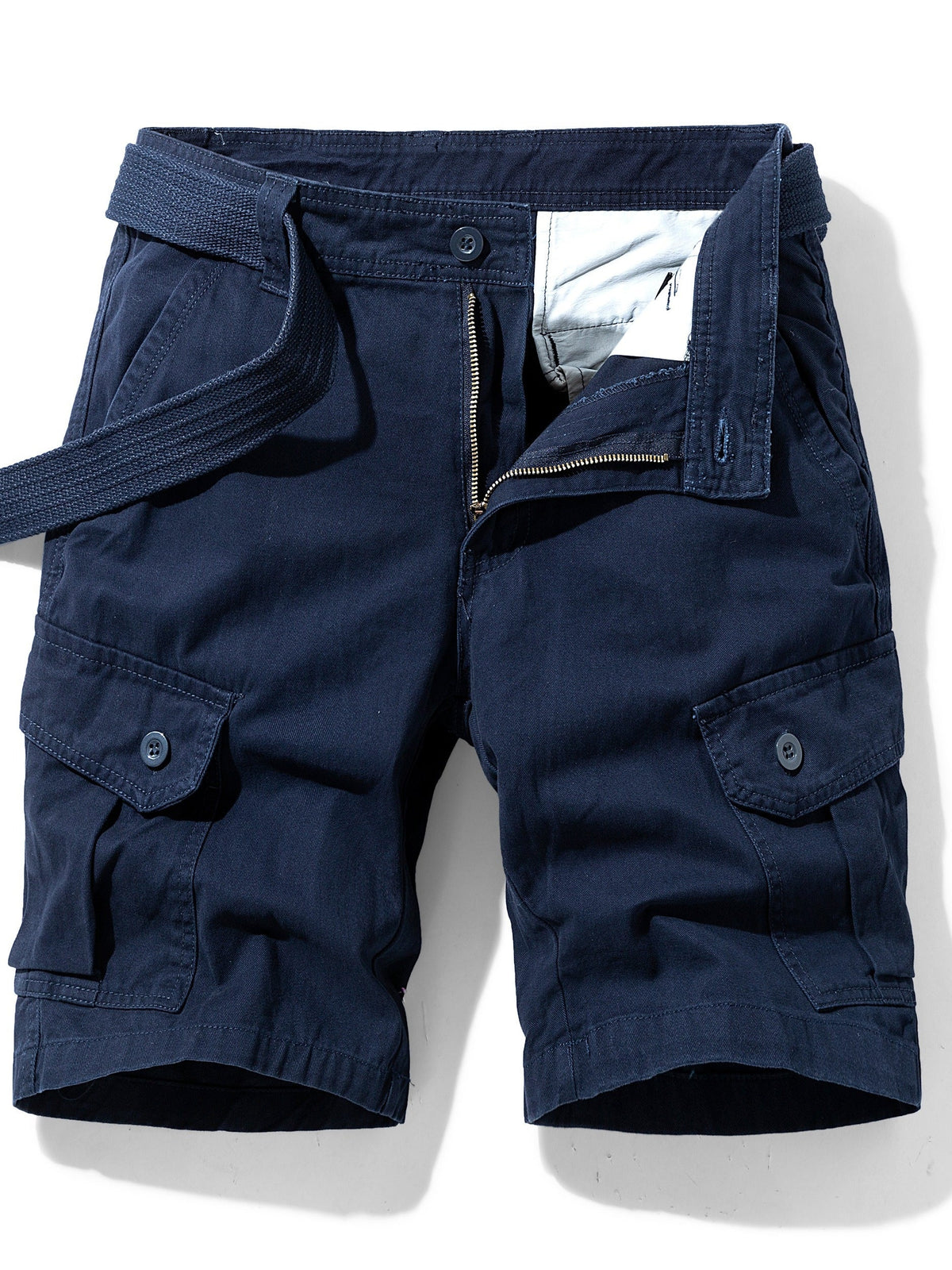 Short cargo homme ceinture intégrée - Bleu marine