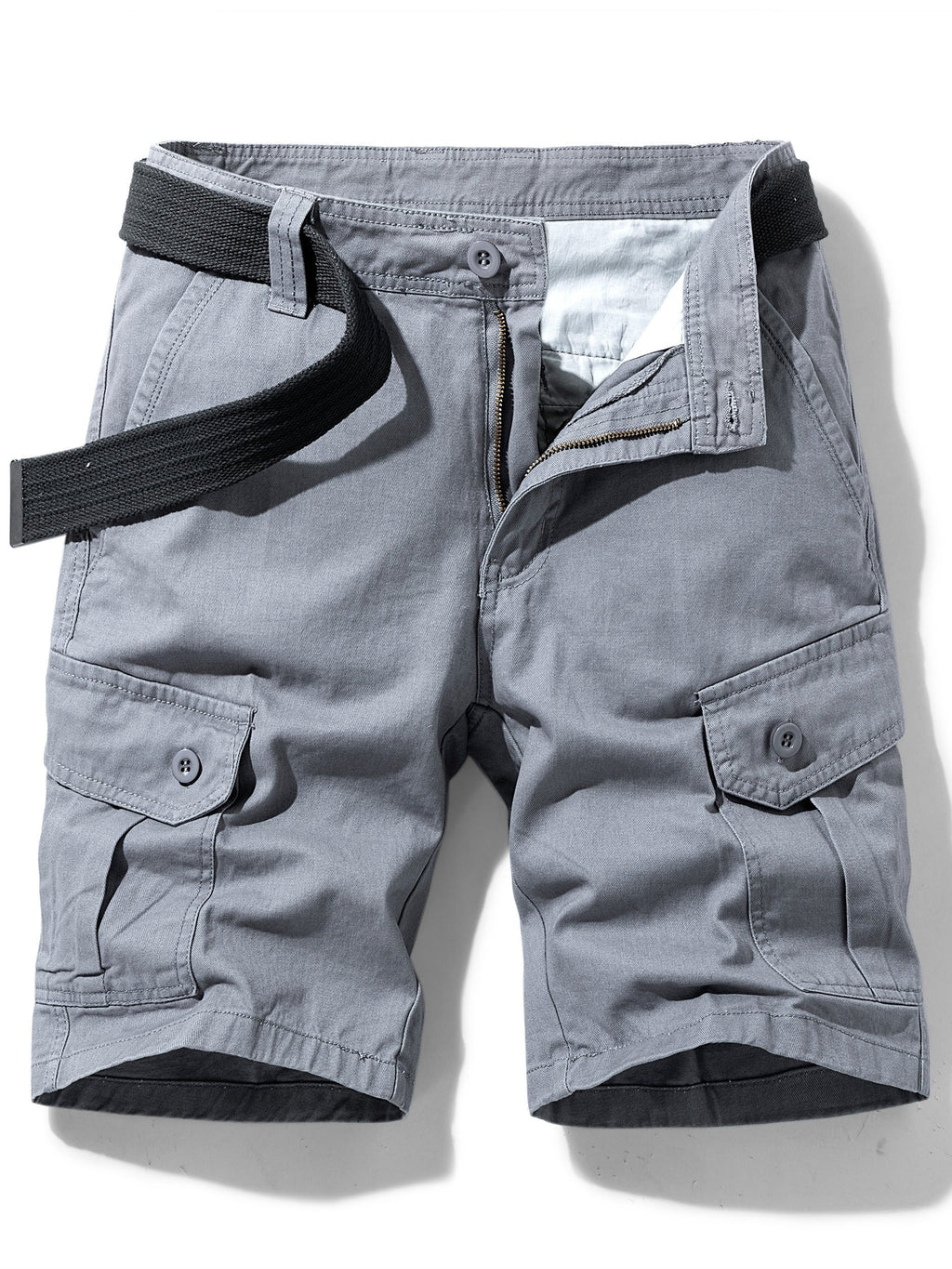 Short cargo homme ceinture intégrée - Gris