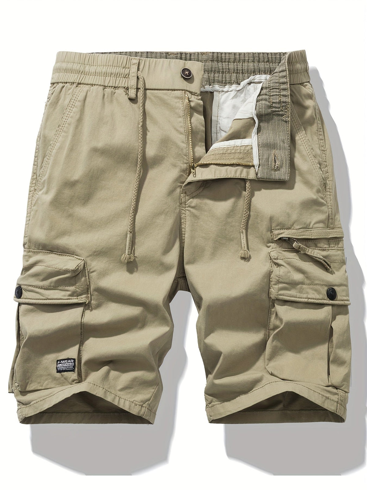 Short cargo homme taille ajustable - Kaki