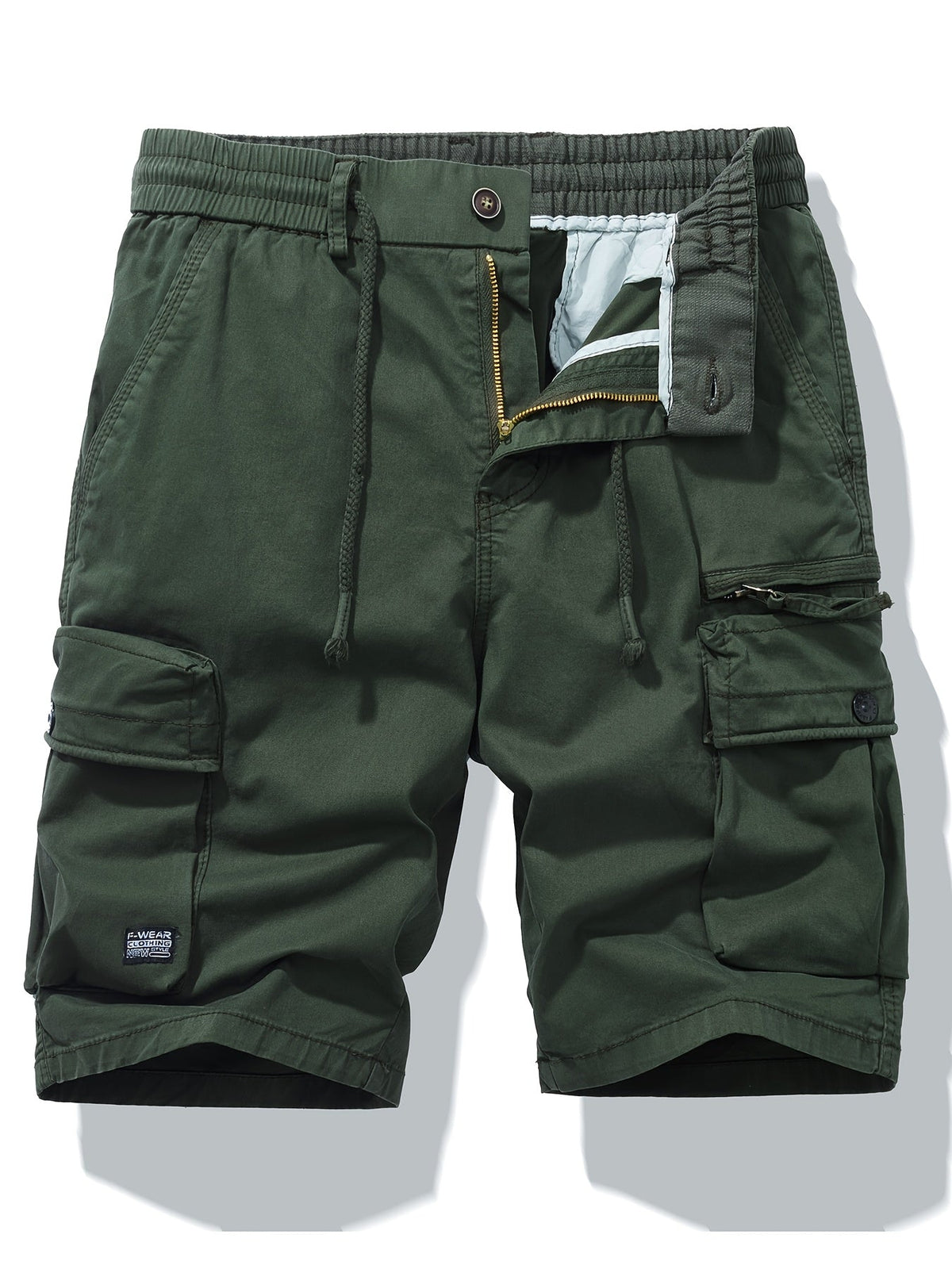 Short cargo homme taille ajustable - Vert fonce