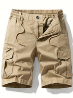 Short cargo homme texture tissée - Kaki