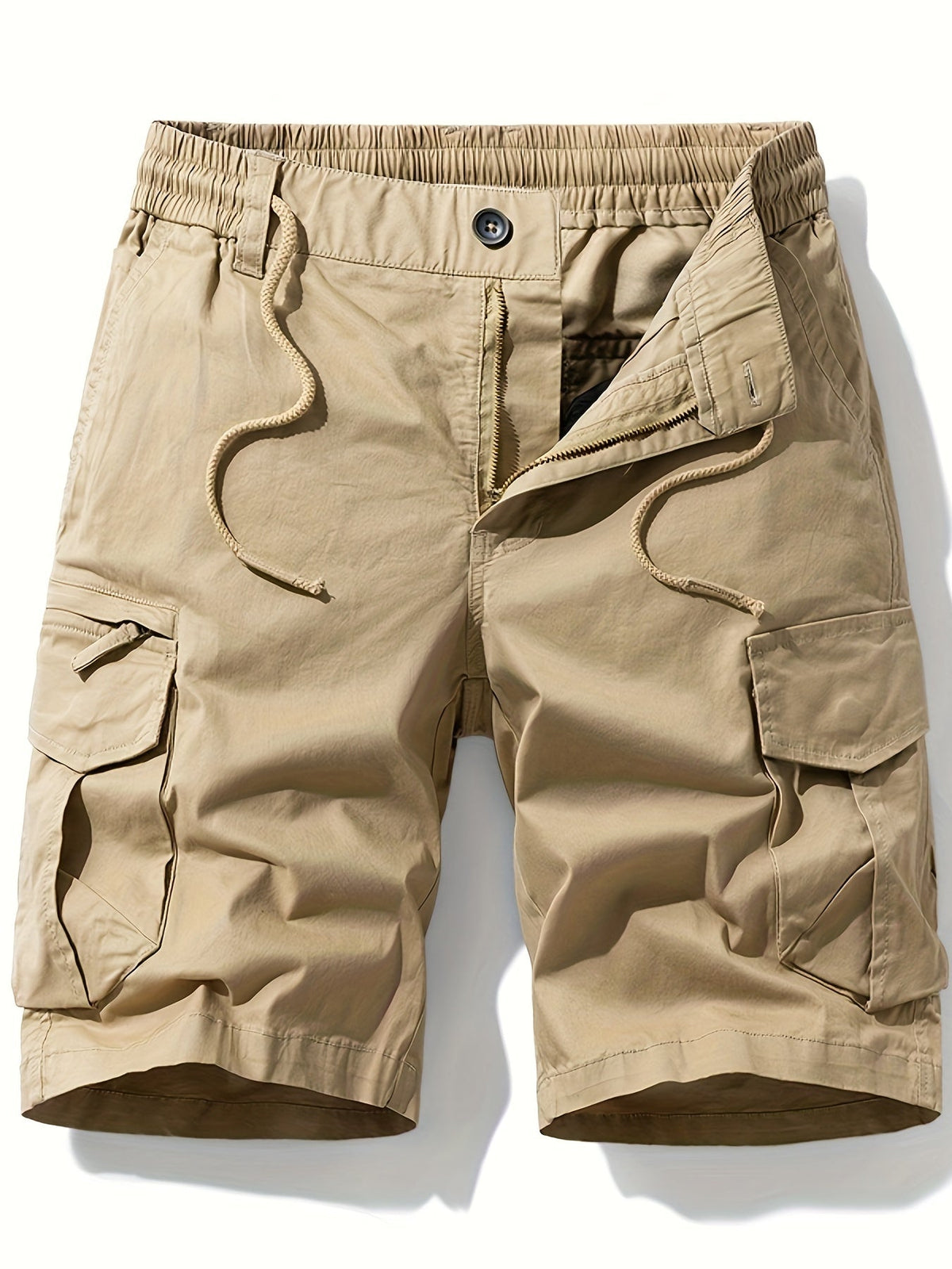 Short cargo homme texture tissée - Kaki