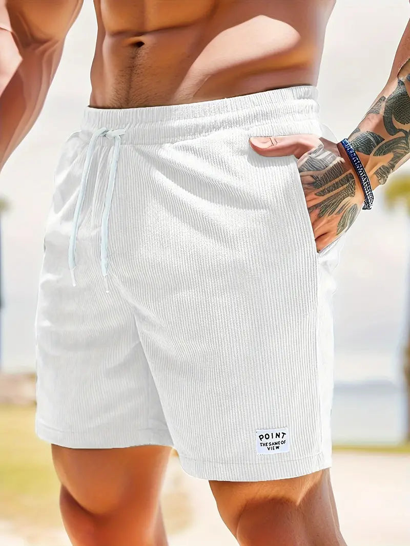 Short de bain homme à cordon - Blanc