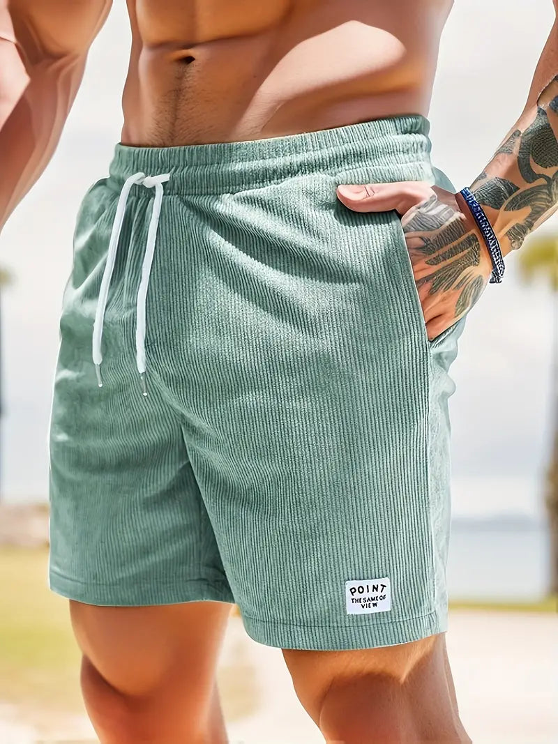 Short de bain homme à cordon - Cyan