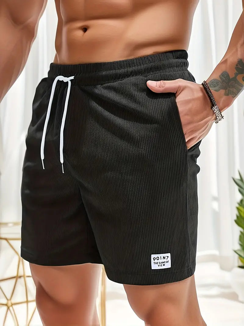 Short de bain homme à cordon - Noir