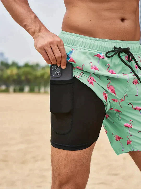 Short de bain homme d'ete - Leger et confortable - Vert menthe