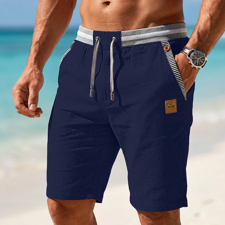 Short d’été homme à cordon – Léger et décontracté - Bleu marine