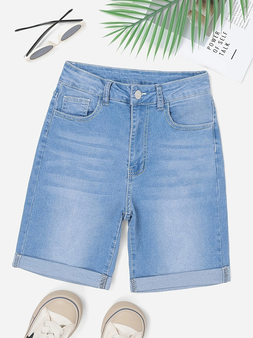 Short en jean homme taille haute - Bleu clair