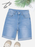 Short en jean homme taille haute - Bleu clair
