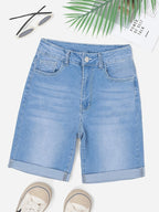 Short en jean homme taille haute - Bleu clair