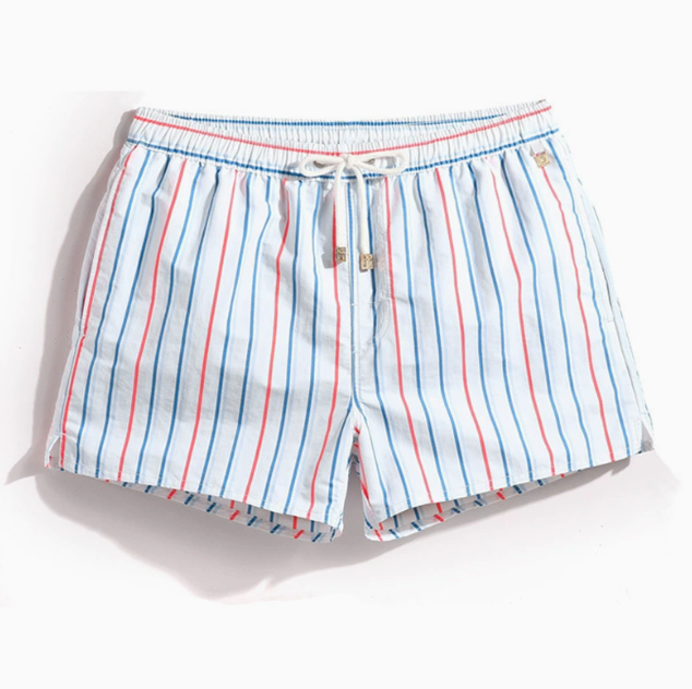 Short homme à rayures verticales - Blanc