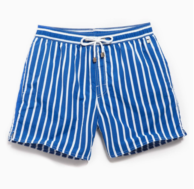 Short homme à rayures verticales - Bleu
