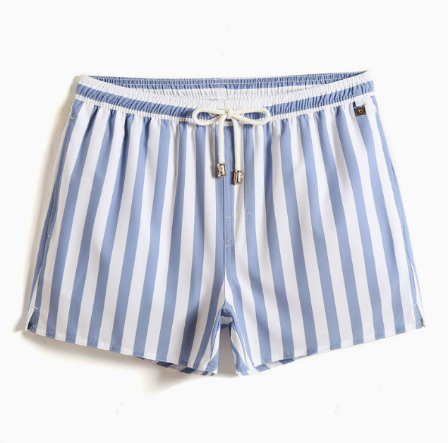 Short homme à rayures verticales - Bleu clair