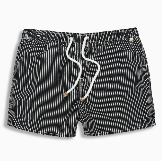 Short homme à rayures verticales - Noir