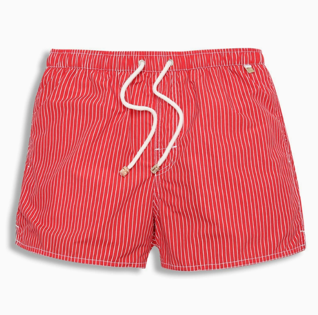 Short homme à rayures verticales - Rouge