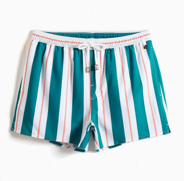 Short homme à rayures verticales - Vert