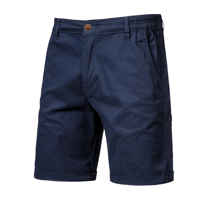 Short homme à taille partiellement élastiquée - Bleu marine