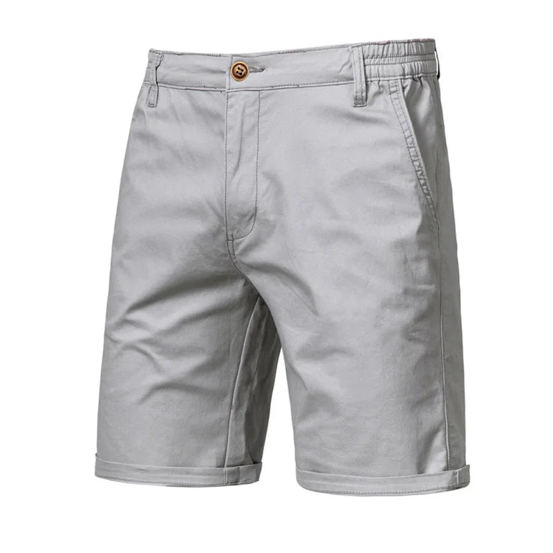 Short homme à taille partiellement élastiquée - Gris clair