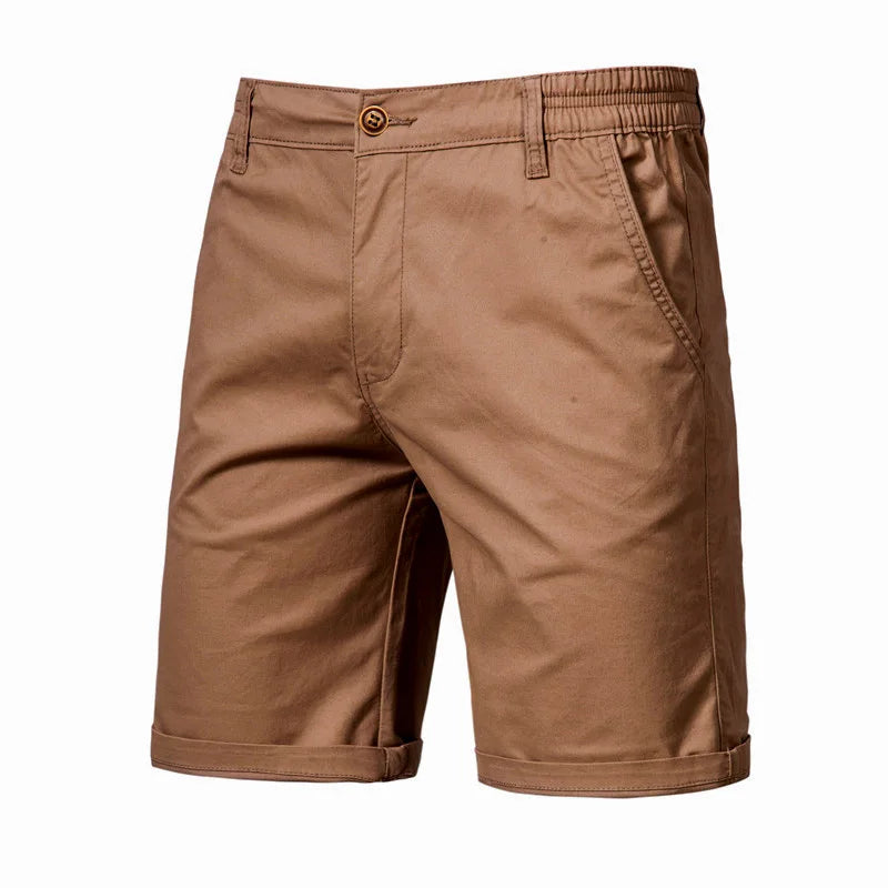 Short homme à taille partiellement élastiquée - Marron